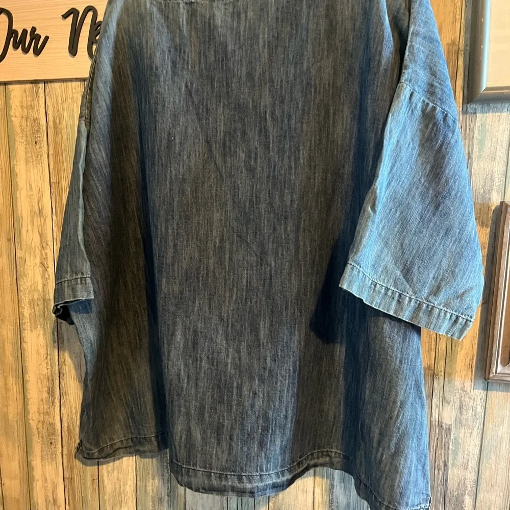 Eskandar Blue Denim Top - Picture 6 of 9